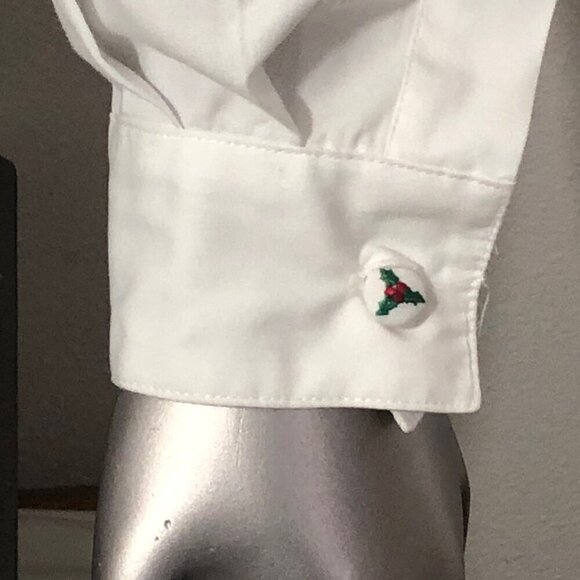 Pendleton Knockabout Women's Vintage White Christmas Embroidered Blouse Size 6 - Picture 11 of 13
